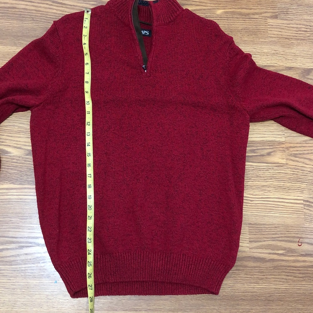 Chaps Men's Zip-Up Sweater in Rich Red - Picture 5 of 6
